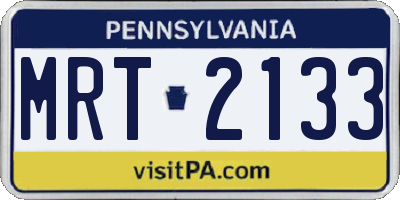 PA license plate MRT2133
