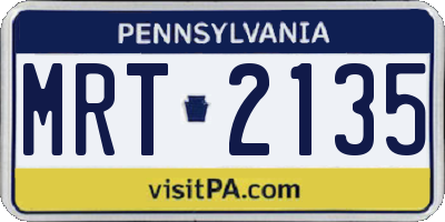 PA license plate MRT2135