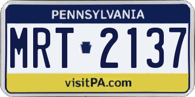 PA license plate MRT2137