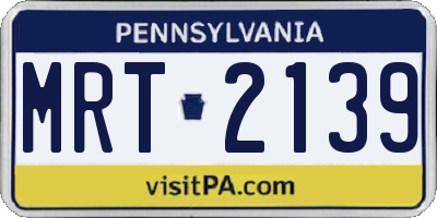 PA license plate MRT2139