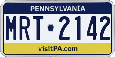 PA license plate MRT2142