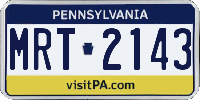 PA license plate MRT2143