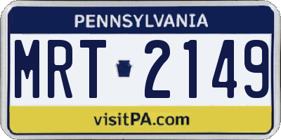 PA license plate MRT2149