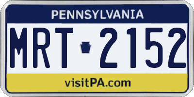 PA license plate MRT2152