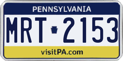 PA license plate MRT2153