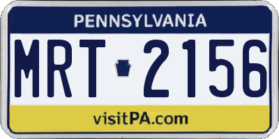 PA license plate MRT2156
