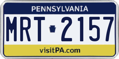 PA license plate MRT2157
