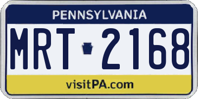 PA license plate MRT2168
