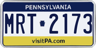 PA license plate MRT2173