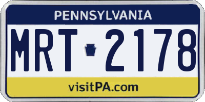 PA license plate MRT2178