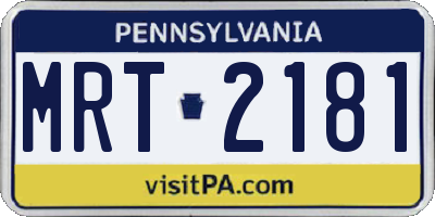 PA license plate MRT2181