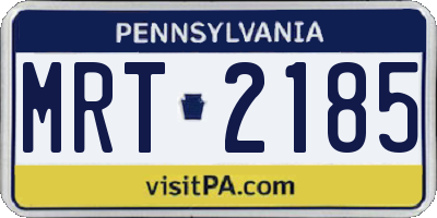 PA license plate MRT2185
