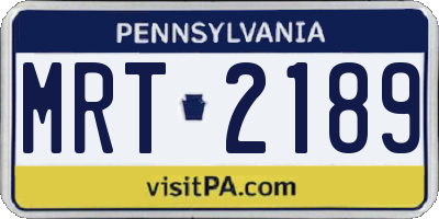 PA license plate MRT2189