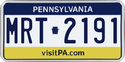 PA license plate MRT2191