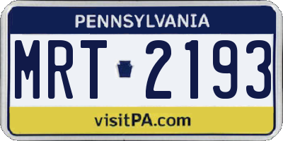 PA license plate MRT2193