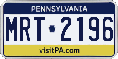 PA license plate MRT2196