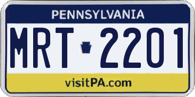 PA license plate MRT2201