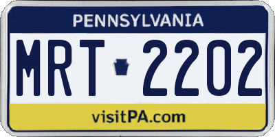 PA license plate MRT2202