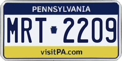 PA license plate MRT2209