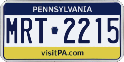 PA license plate MRT2215