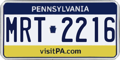 PA license plate MRT2216