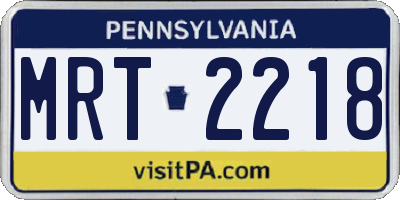 PA license plate MRT2218