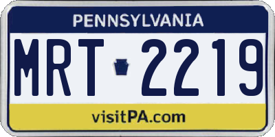 PA license plate MRT2219