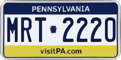 PA license plate MRT2220