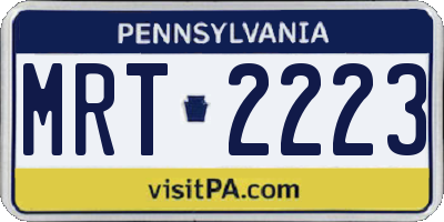 PA license plate MRT2223