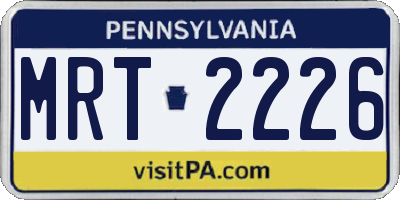 PA license plate MRT2226