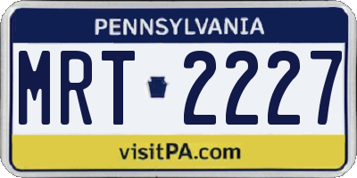 PA license plate MRT2227
