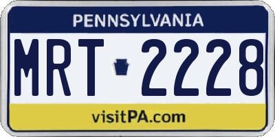 PA license plate MRT2228