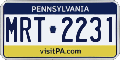 PA license plate MRT2231