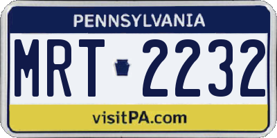PA license plate MRT2232