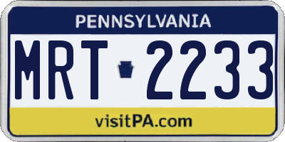 PA license plate MRT2233