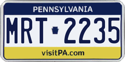 PA license plate MRT2235