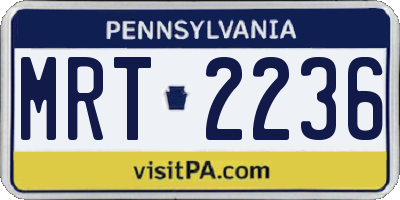 PA license plate MRT2236