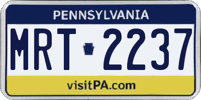 PA license plate MRT2237