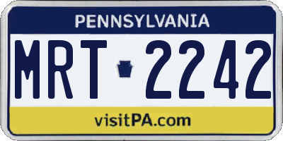 PA license plate MRT2242