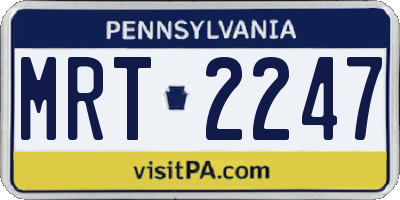 PA license plate MRT2247