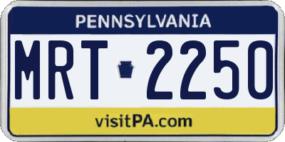PA license plate MRT2250