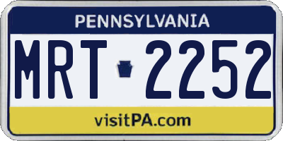 PA license plate MRT2252