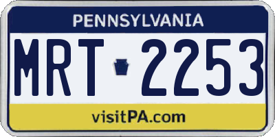 PA license plate MRT2253