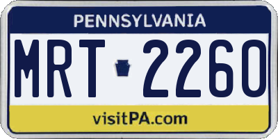 PA license plate MRT2260