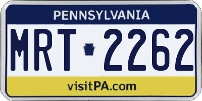 PA license plate MRT2262