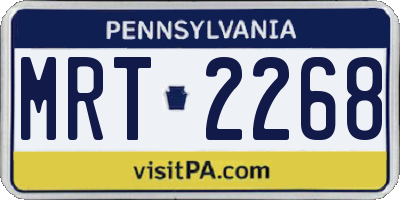 PA license plate MRT2268