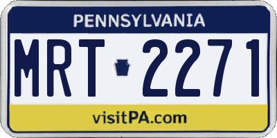 PA license plate MRT2271