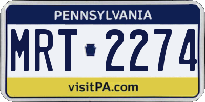 PA license plate MRT2274