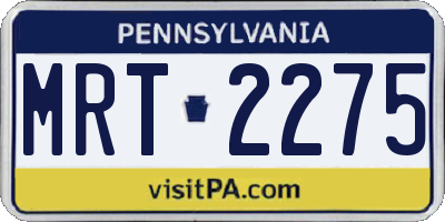PA license plate MRT2275