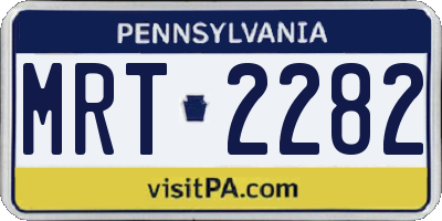 PA license plate MRT2282